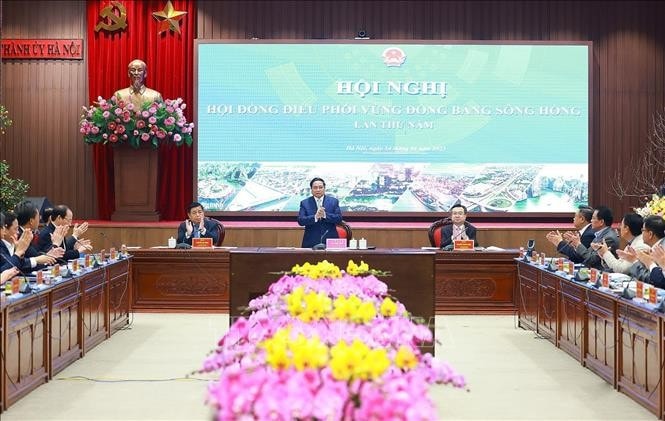 Thủ tướng Phạm Minh Chính chủ trì hội nghị. Ảnh: Dương Giang/TTXVN