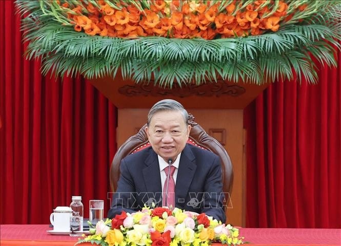 Tổng Bí thư Tô Lâm điện đàm với Tổng Bí thư, Chủ tịch nước Trung Quốc Tập Cận Bình. Ảnh: Thống Nhất/TTXVN