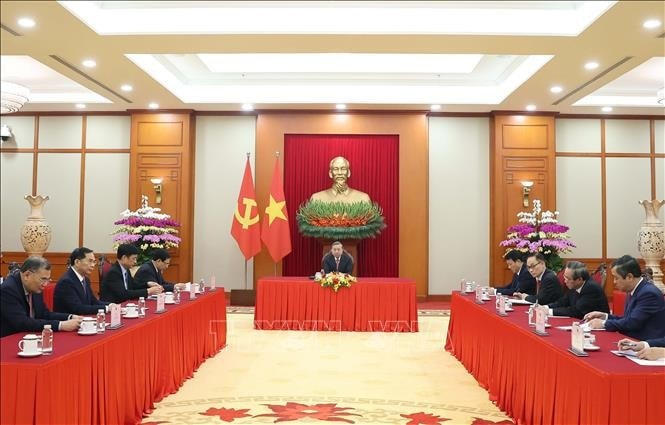 Tổng Bí thư Tô Lâm điện đàm với Tổng Bí thư, Chủ tịch nước Trung Quốc Tập Cận Bình. Ảnh: Thống Nhất/TTXVN