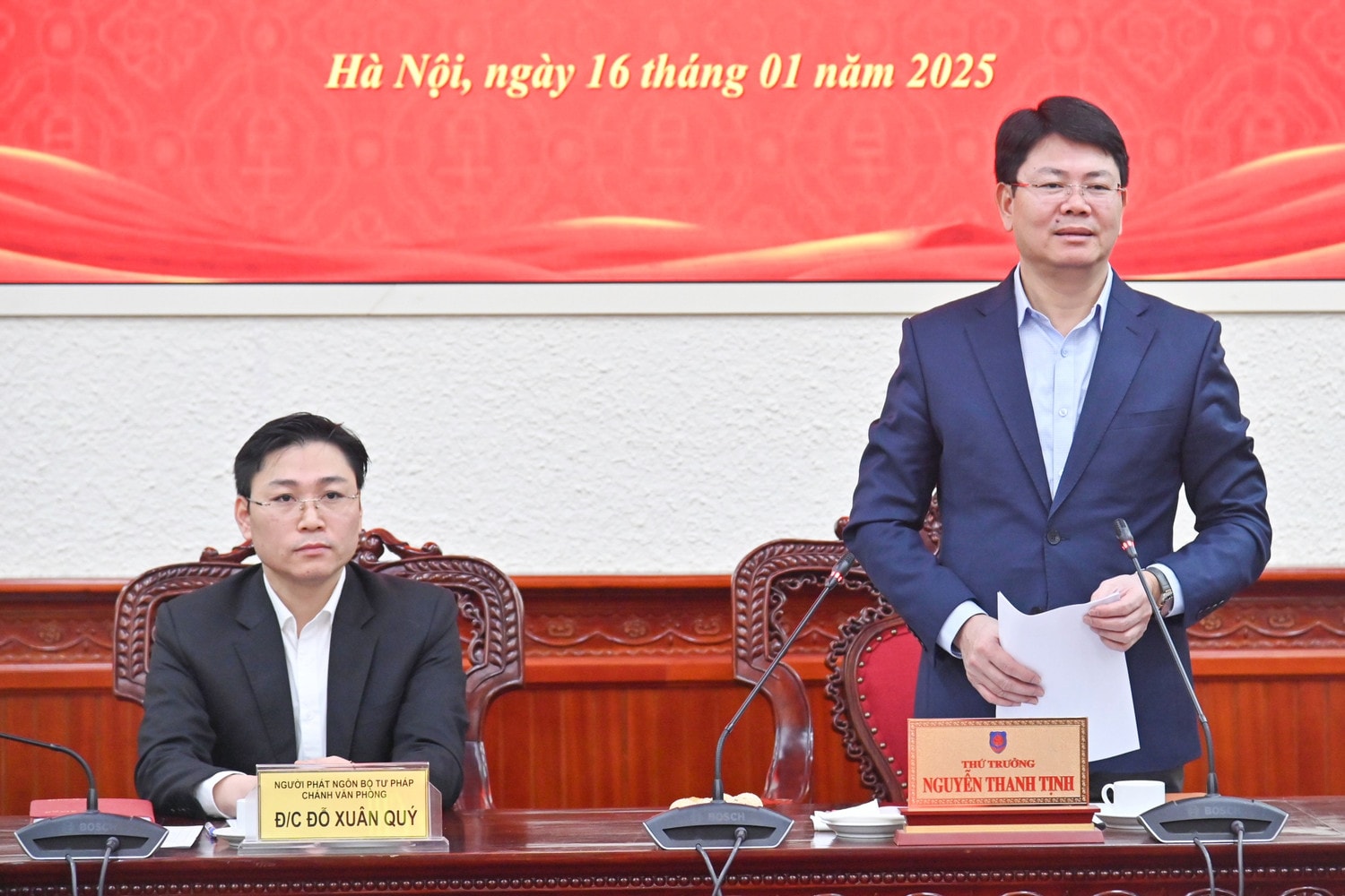 Thứ trưởng Bộ Tư pháp Nguyễn Thanh Tịnh phát biểu tại họp báo