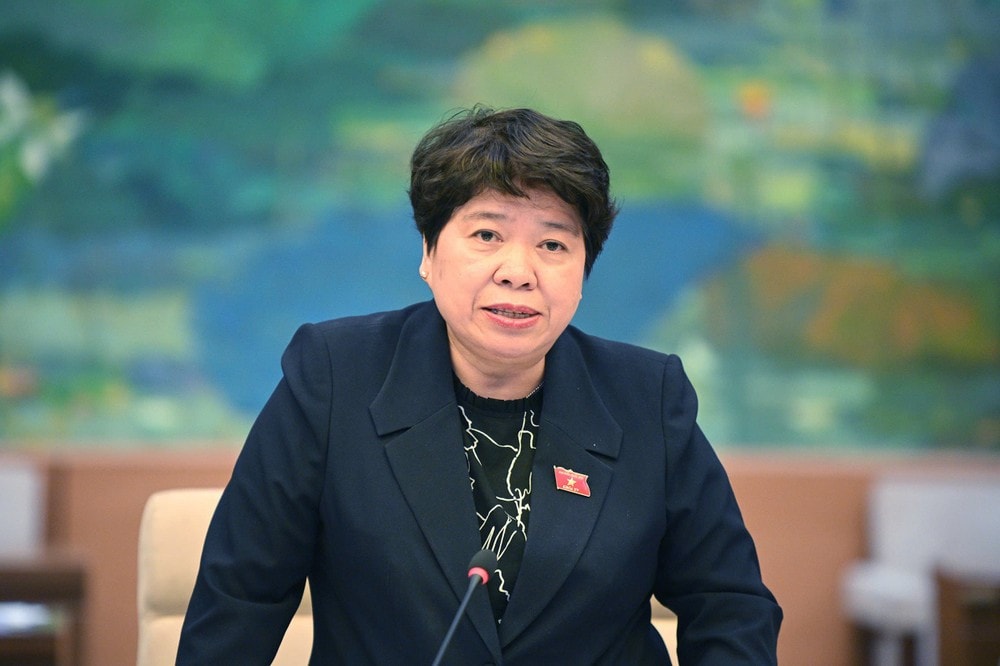 Chủ nhiệm Ủy ban Xã hội Nguyễn Thúy Anh phát biểu tại cuộc gặp mặt đại diện các cơ quan khối Pháp ngữ