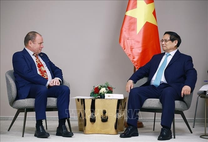 Thủ tướng Phạm Minh Chính tiếp ông Milos Kusy, Chủ tịch Hội Hữu nghị Séc - Việt Nam. Ảnh: Dương Giang/TTXVN