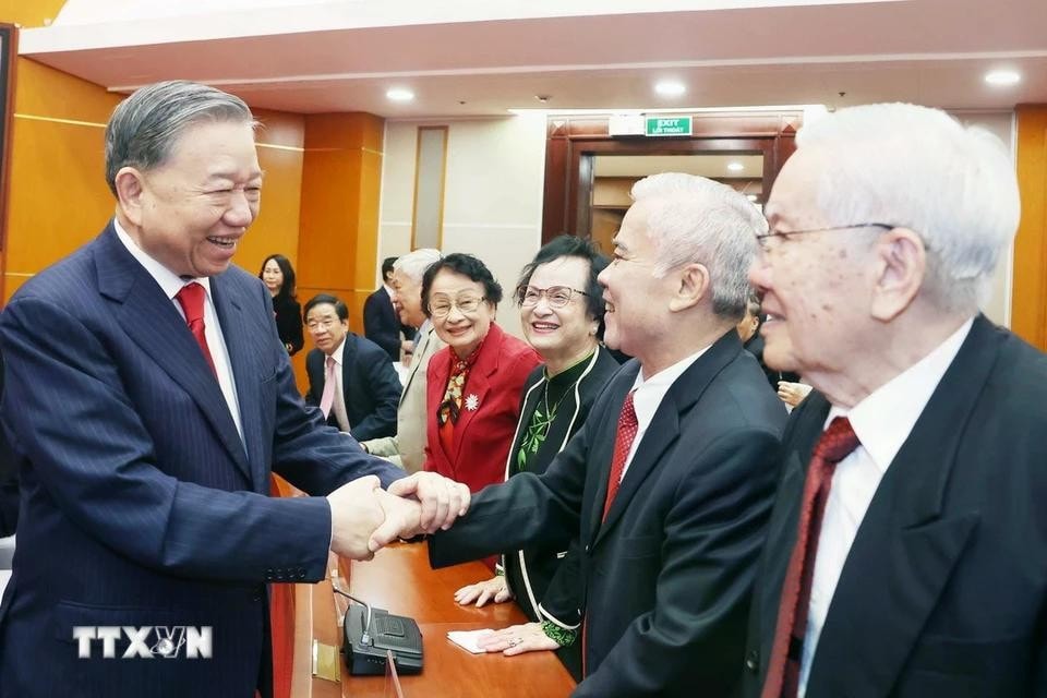 Tổng Bí thư Tô Lâm với các đại biểu. Ảnh: Thống Nhất/TTXVN