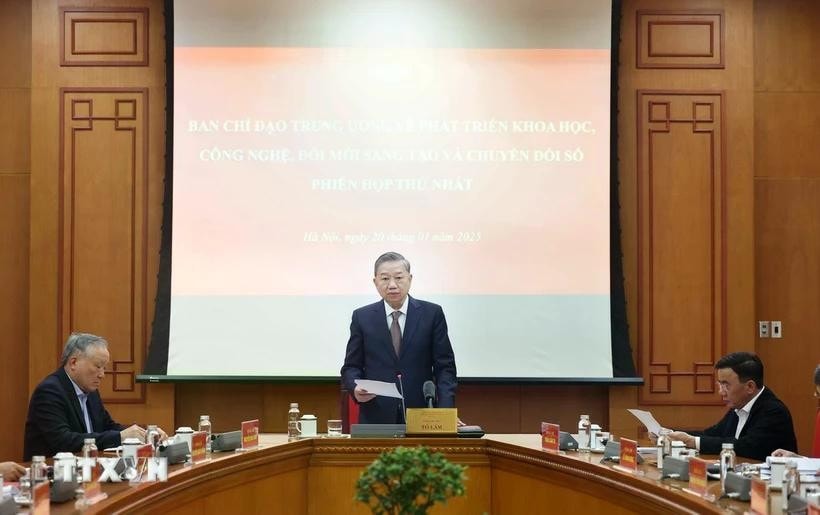 Tổng Bí thư Tô Lâm, Trưởng Ban Chỉ đạo chủ trì phiên họp. Ảnh: Thống Nhất/TTXVN