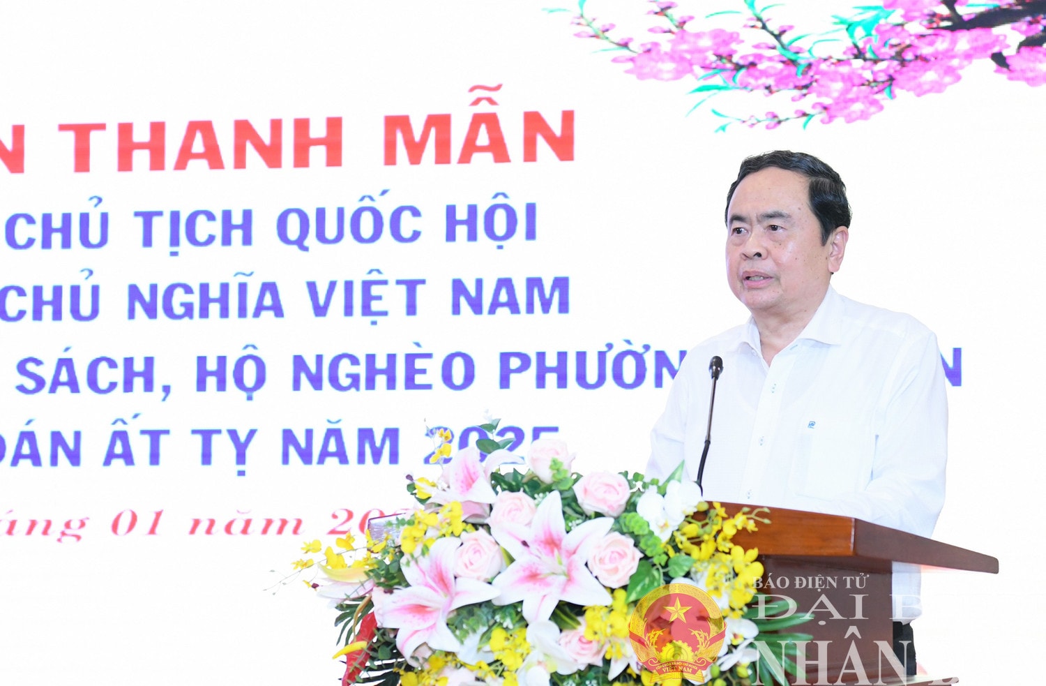Chủ tịch Quốc hội Trần Thanh Mẫn phát biểu tại buổi lễ. Ảnh: Lâm Hiển