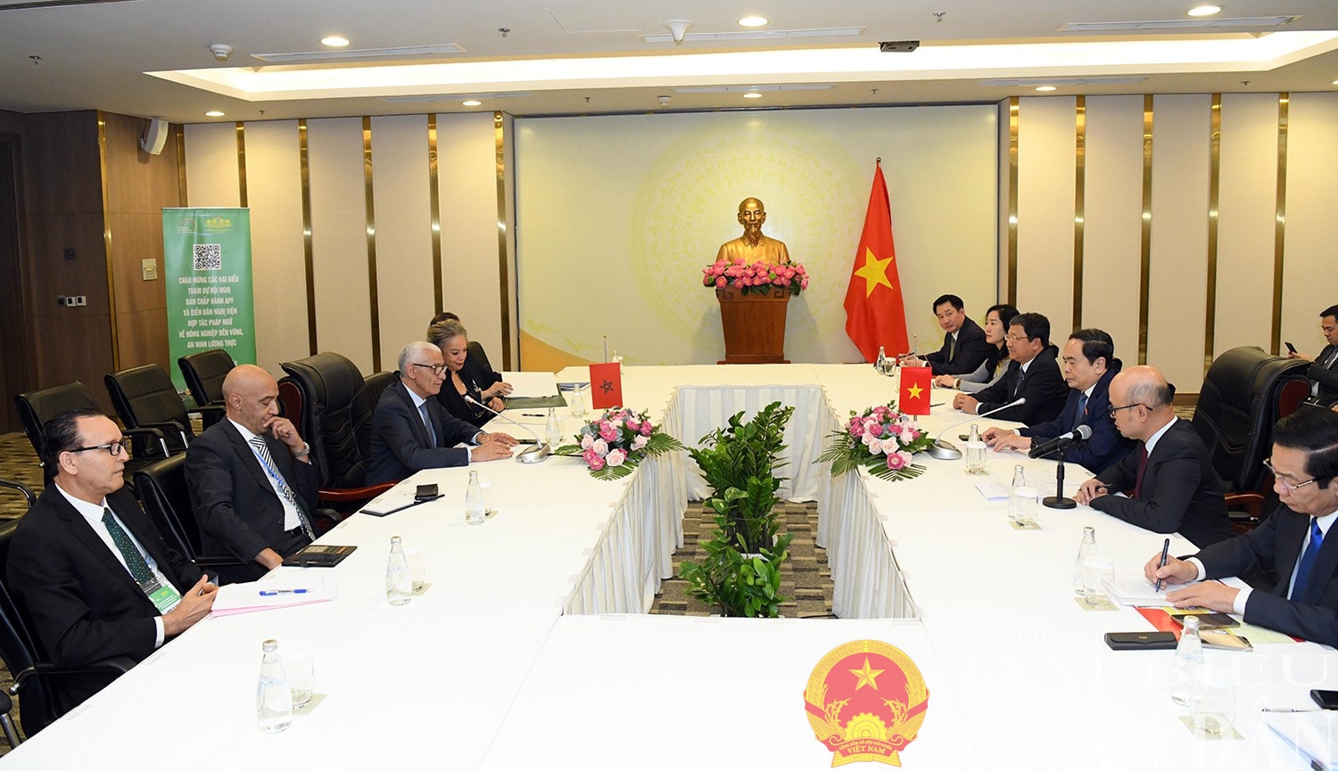Chủ tịch Quốc hội Trần Thanh Mẫn tiếp Chủ tịch Hạ viện Morocco Rachid Talbi Alami. Ảnh: Lâm Hiển