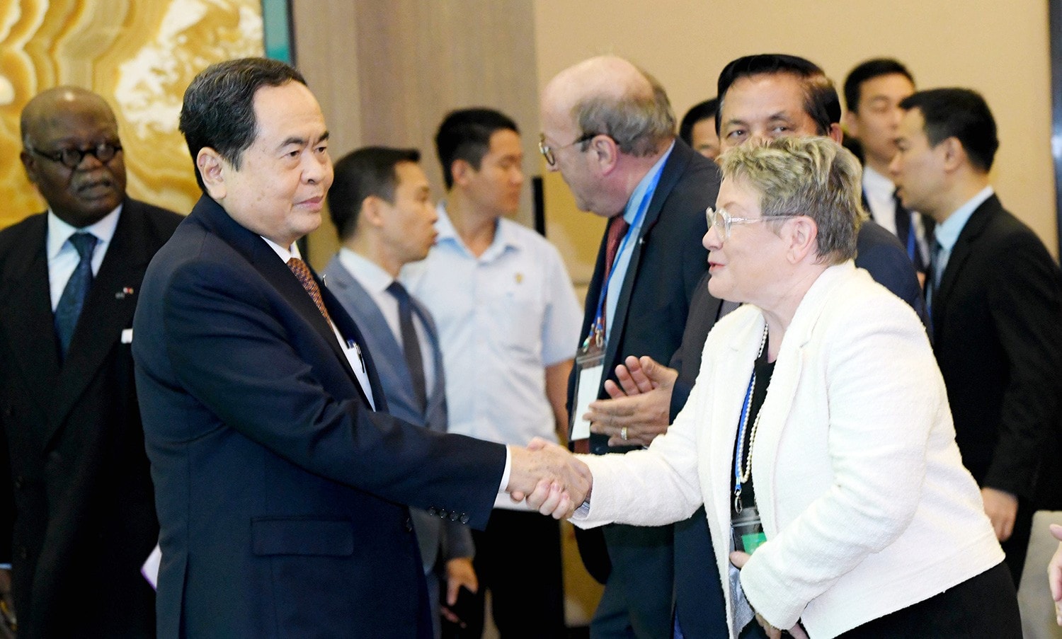 Chủ tịch Quốc hội Trần Thanh Mẫn dự Hội nghị Ban Chấp hành Liên minh Nghị viện Pháp ngữ. Ảnh: Lâm Hiển
