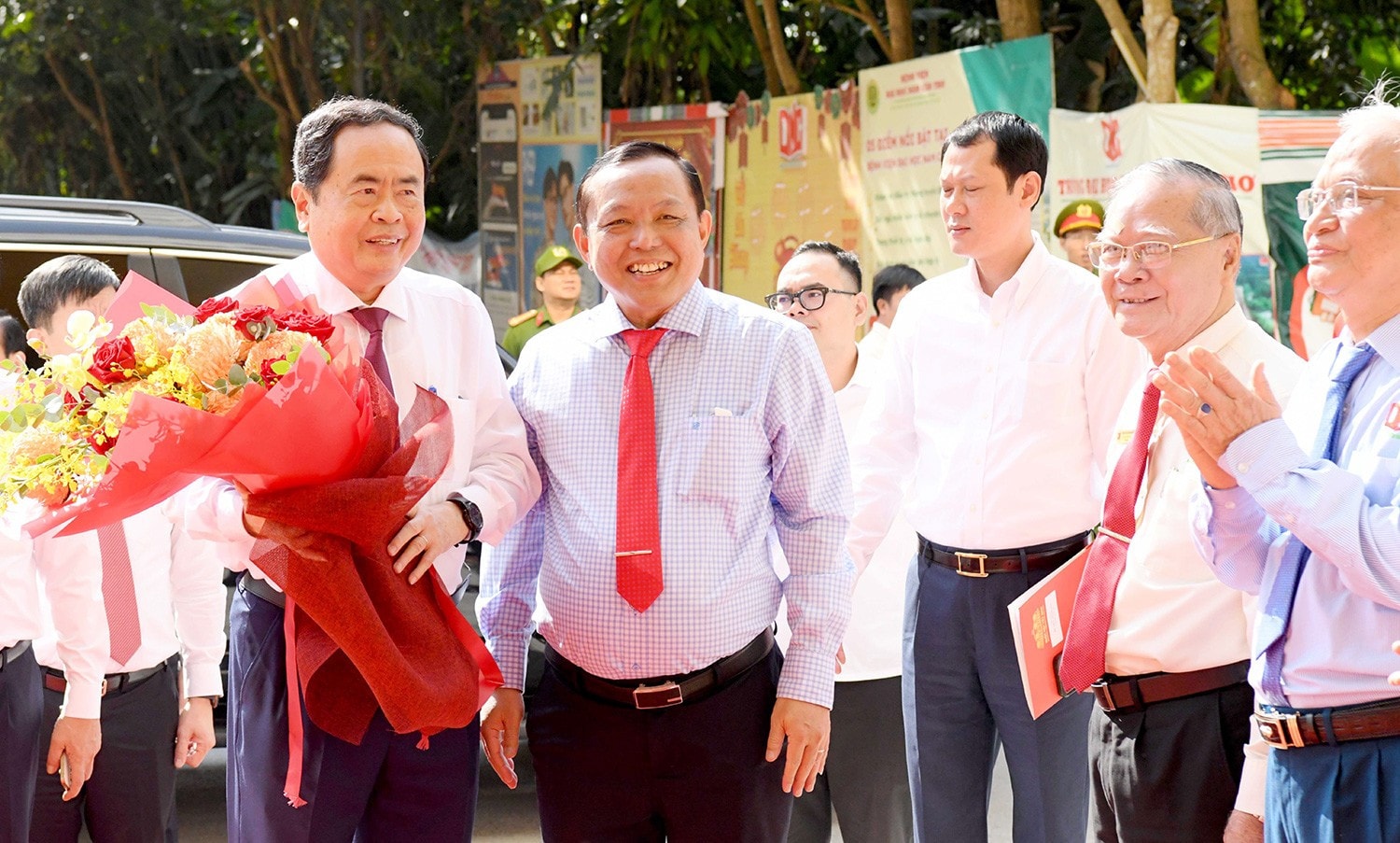 Chủ tịch Quốc hội Trần Thanh Mẫn thăm, chúc tết Trường Đại học Nam Cần Thơ. Ảnh: Lâm Hiển