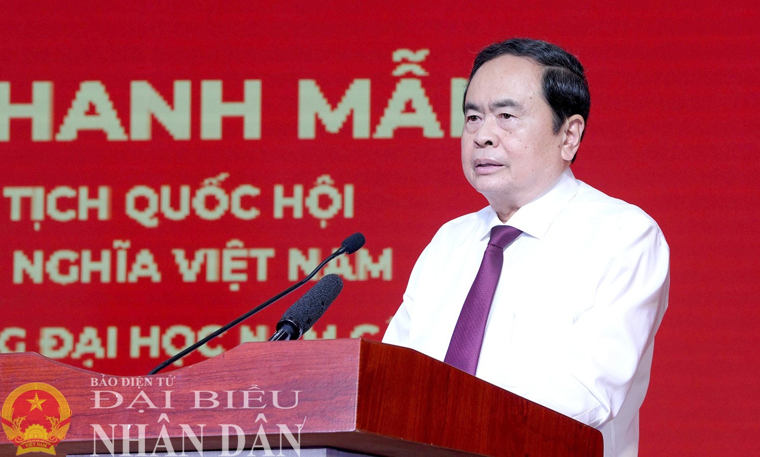Chủ tịch Quốc hội Trần Thanh Mẫn phát biểu. Ảnh: Lâm Hiển