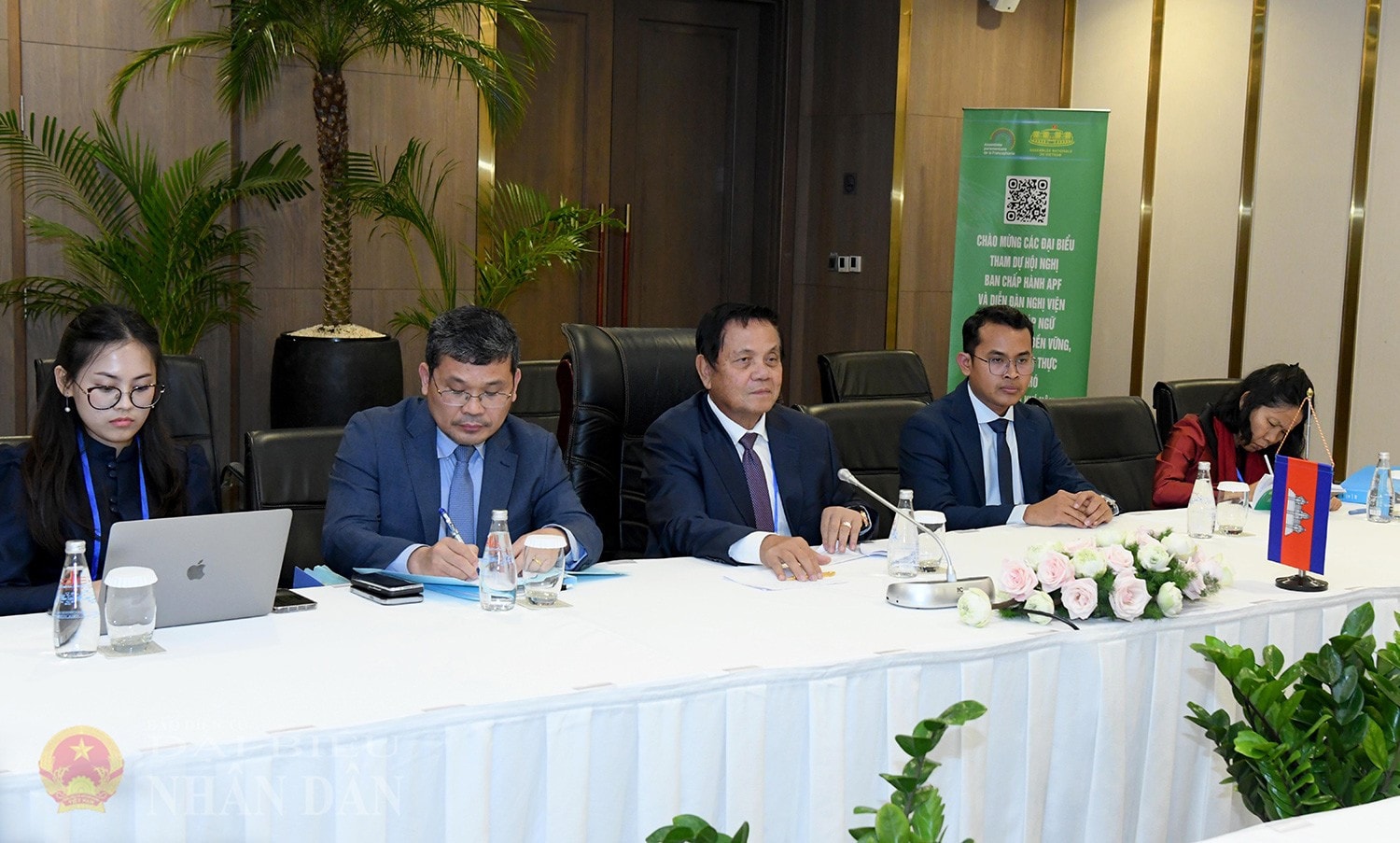 Phó Chủ tịch thứ nhất Thượng viện Campuchia Ouch Borithp phát biểu. Ảnh: Lâm Hiển