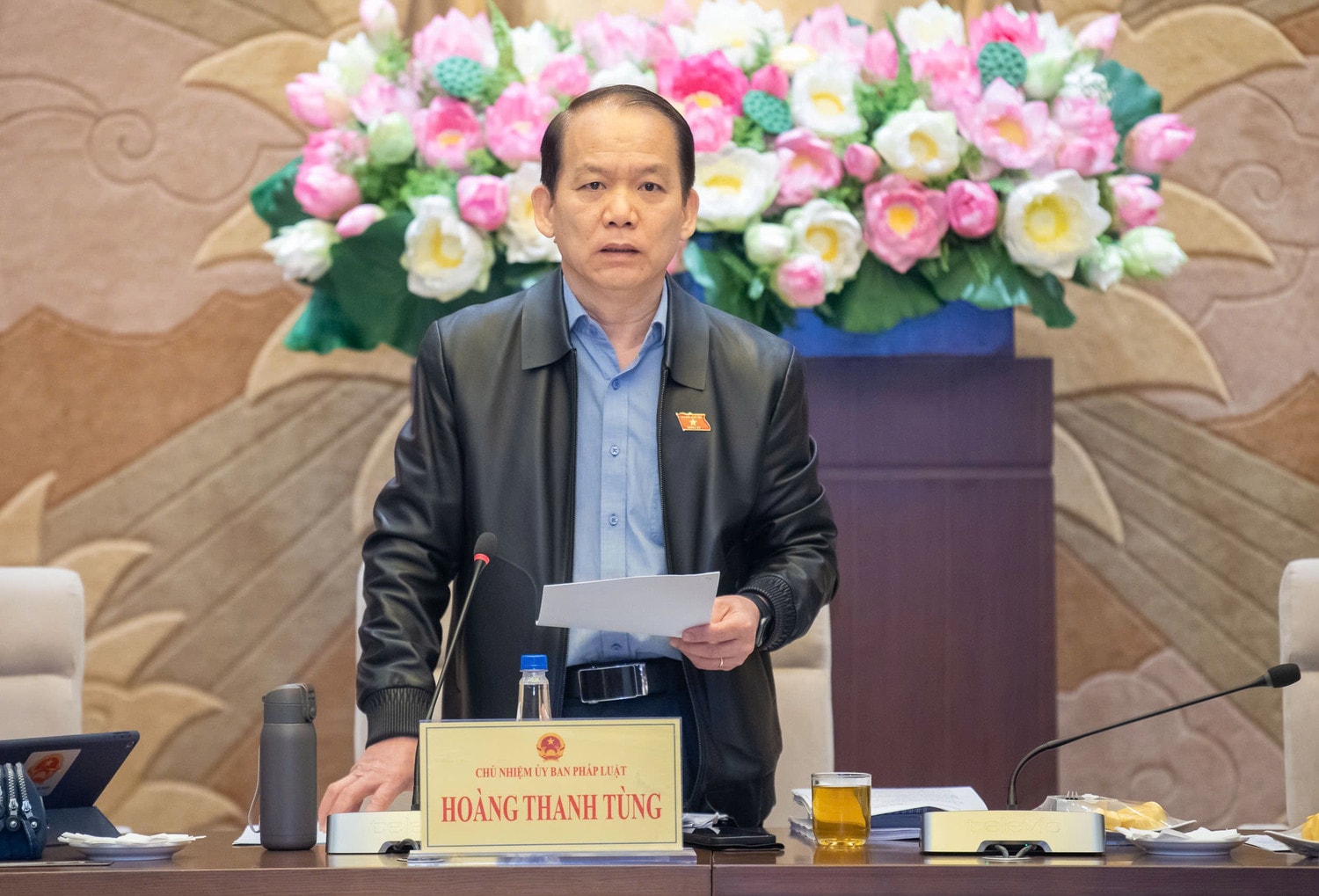 Chủ nhiệm Ủy ban Pháp luật Hoàng Thanh Tùng phát biểu