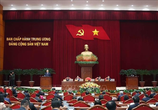 Phiên khai mạc Hội nghị Ban Chấp hành Trung ương Đảng khóa XIII. Ảnh: Thống Nhất/TTXVN