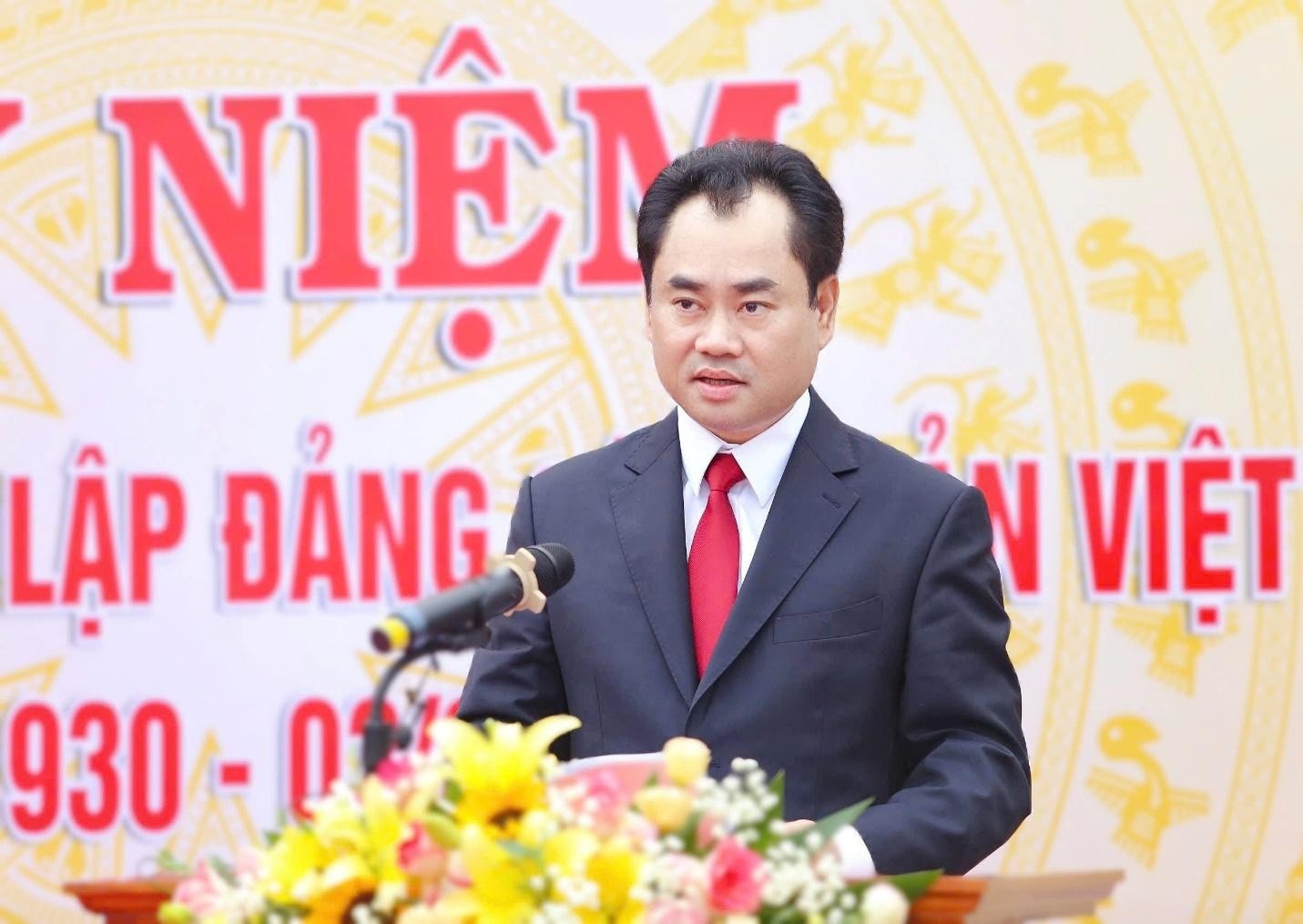 Bí thư Tỉnh ủy Thái Nguyên Trịnh Việt Hùng phát biểu tại Lễ Kỷ niệm