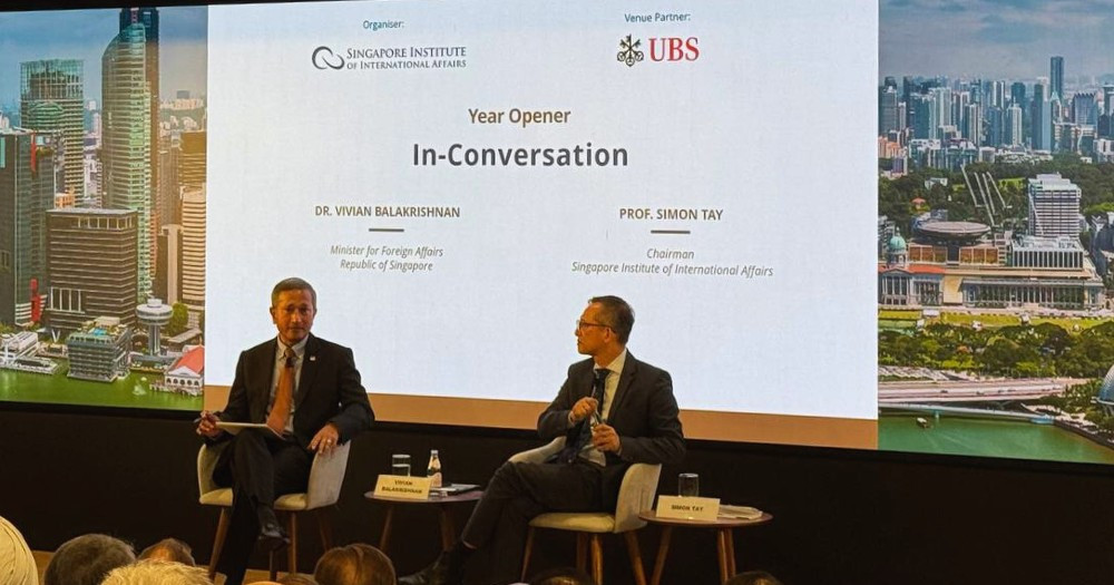 Singapore's Minister for Foreign Affairs Vivian Balakrishnan speaks at the Year Opener event held by the Singapore Institute of International Affairs (SIIA). (Photo: VNA) img-3517.png