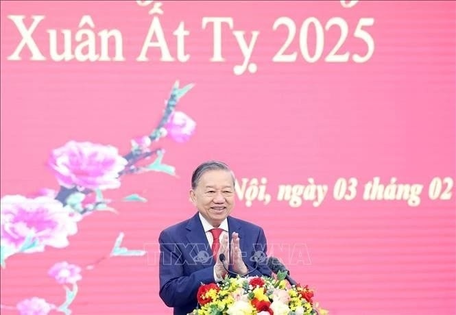 Party General Secretary To Lam speaks at the meeting. (Photo: VNA) 32a185b6-9274-4d65-8fc5-eed59577b747.jpg