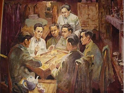 Hội nghị thành lập Đảng Cộng sản Việt Nam năm 1930 - tranh vẽ của Phan Kế An