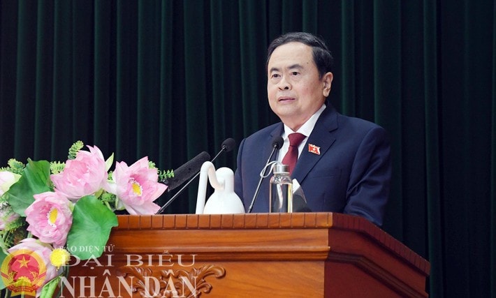 NA Chairman Tran Thanh Man speaks at the event. Photo: Lam Hien ctqh-kiem-toan.jpg