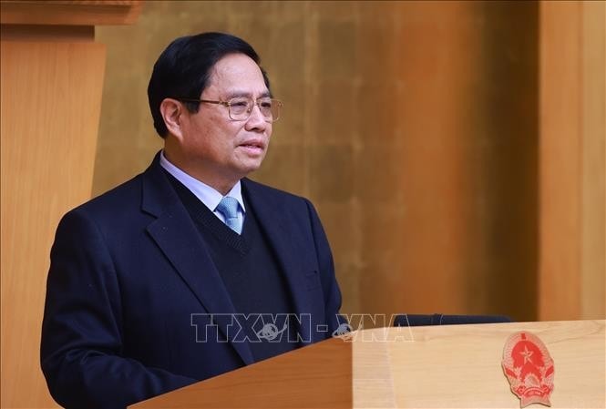Thủ tướng Phạm Minh Chính chủ trì Phiên họp Chính phủ thường kỳ tháng 1.2025. Ảnh: Dương Giang/TTXVN