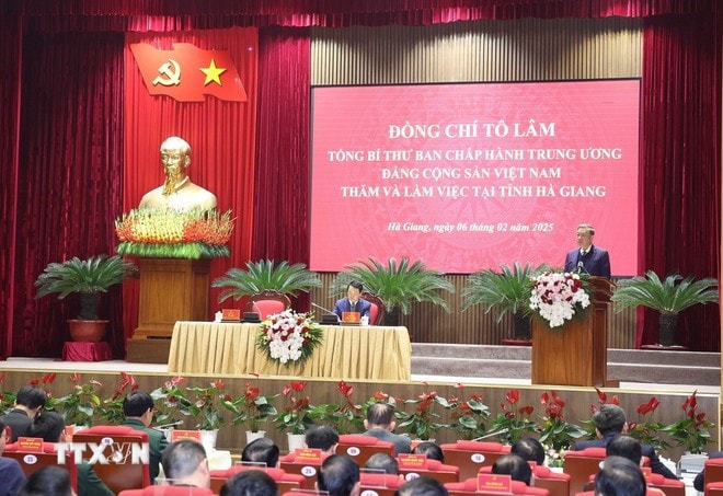 Tổng Bí thư Tô Lâm phát biểu kết luận. Ảnh: Thống Nhất/TTXVN