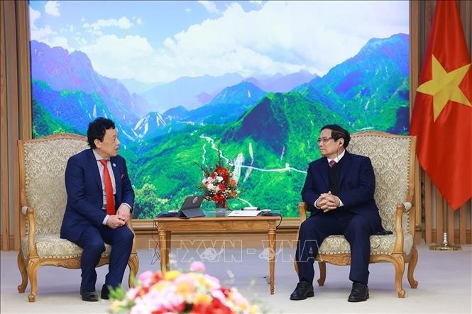 Thủ tướng Phạm Minh Chính tiếp ông Khuất Đông Ngọc, Tổng Giám đốc Tổ chức Nông nghiệp và Lương thực Liên Hợp Quốc (FAO). Ảnh: Dương Giang/TTXVN