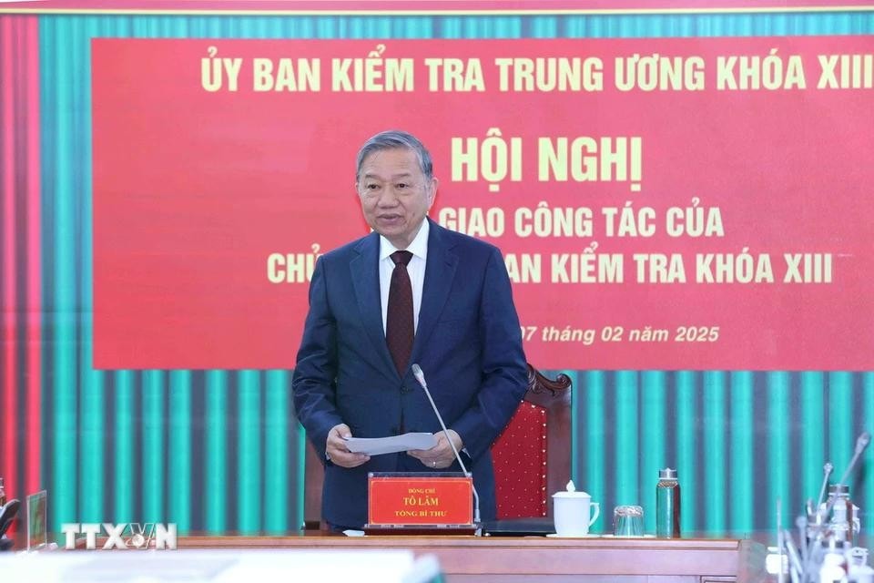 Tổng Bí thư Tô Lâm phát biểu chỉ đạo Hội nghị. Ảnh: Phương Hoa/TTXVN