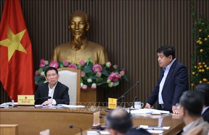 Bộ trưởng Bộ Kế hoạch và Đầu tư Nguyễn Chí Dũng phát biểu. Ảnh: An Đăng/TTXVN