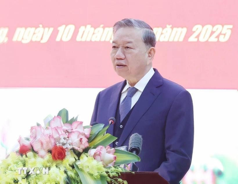 Tổng Bí thư Tô Lâm phát biểu chỉ đạo. Ảnh: Thống Nhất/TTXVN