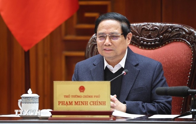 Thủ tướng Phạm Minh Chính phát biểu. Ảnh: Dương Giang/TTXVN