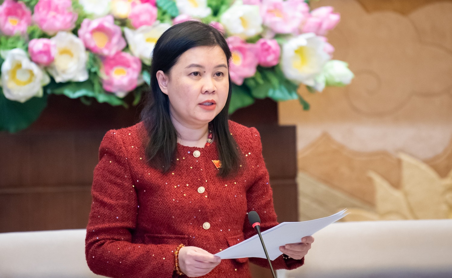 Phó Chủ nhiệm Ủy ban Pháp luật Nguyễn Phương Thủy phát biểu