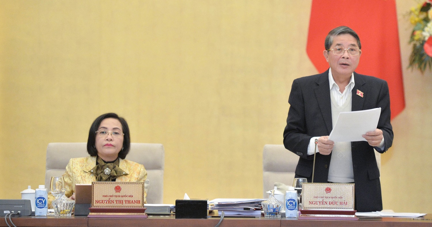 Phó Chủ tịch Quốc hội Nguyễn Đức Hải điều hành phiên họp. Ảnh: Hồ Long