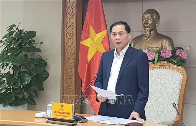 Phó Thủ tướng Bùi Thanh Sơn phát biểu. Ảnh: Chu Thanh Vân/TTXVN