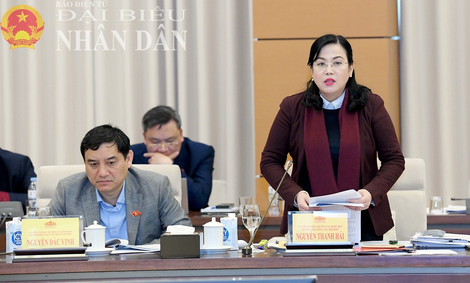 Trưởng Ban Công tác đại biểu Nguyễn Thanh Hải phát biểu. Ảnh: Lâm Hiển
