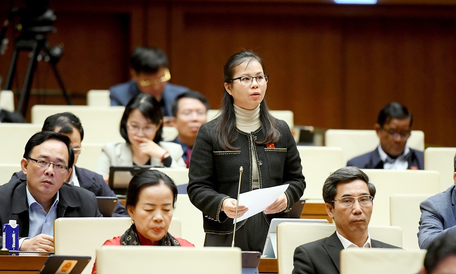 ĐBQH Chu Thị Hồng Thái (Lạng Sơn) phát biểu. Ảnh: Lâm Hiển