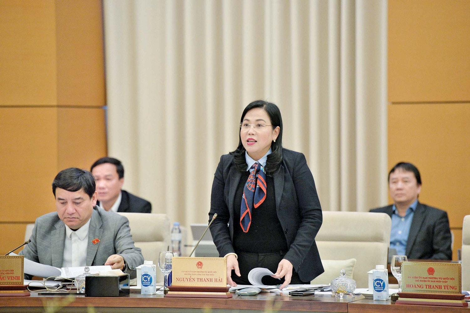 Trưởng Ban Công tác đại biểu Nguyễn Thanh Hải phát biểu