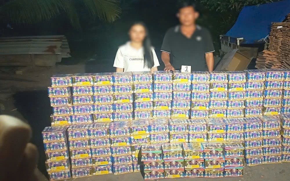 Tang vật pháo thu giữ tại huyện Đức Linh