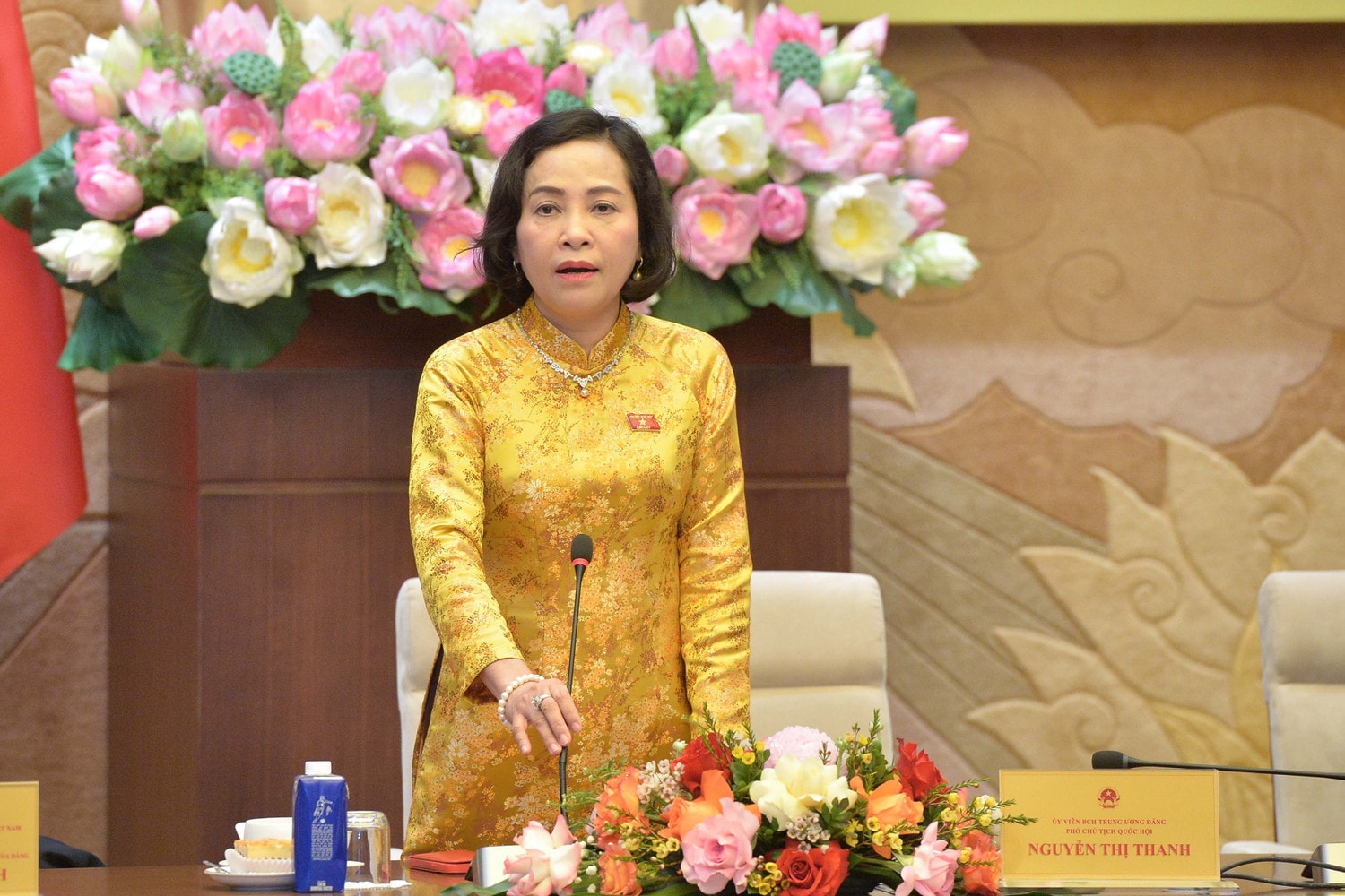 Phó Chủ tịch Quốc hội Nguyễn Thị Thanh phát biểu