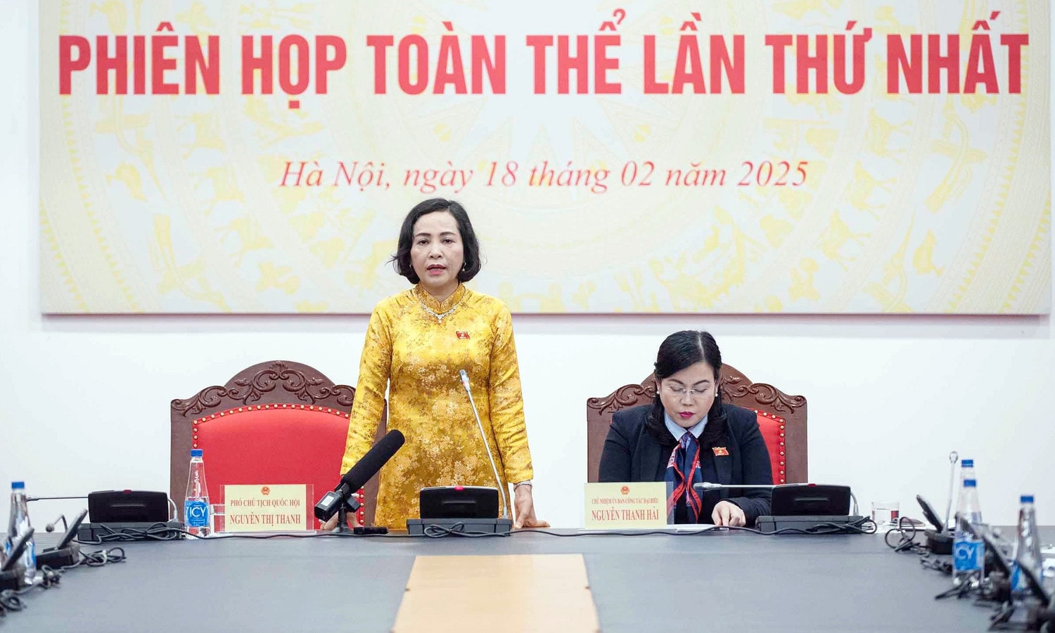 Phó Chủ tịch Quốc hội Nguyễn Thị Thanh phát biểu tại phiên họp