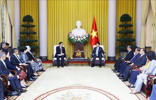 Chủ tịch nước Lương Cường tiếp Đại sứ, Đại biện các nước ASEAN và Timor – Leste tại Việt Nam. Ảnh: Lâm Khánh/TTXVN