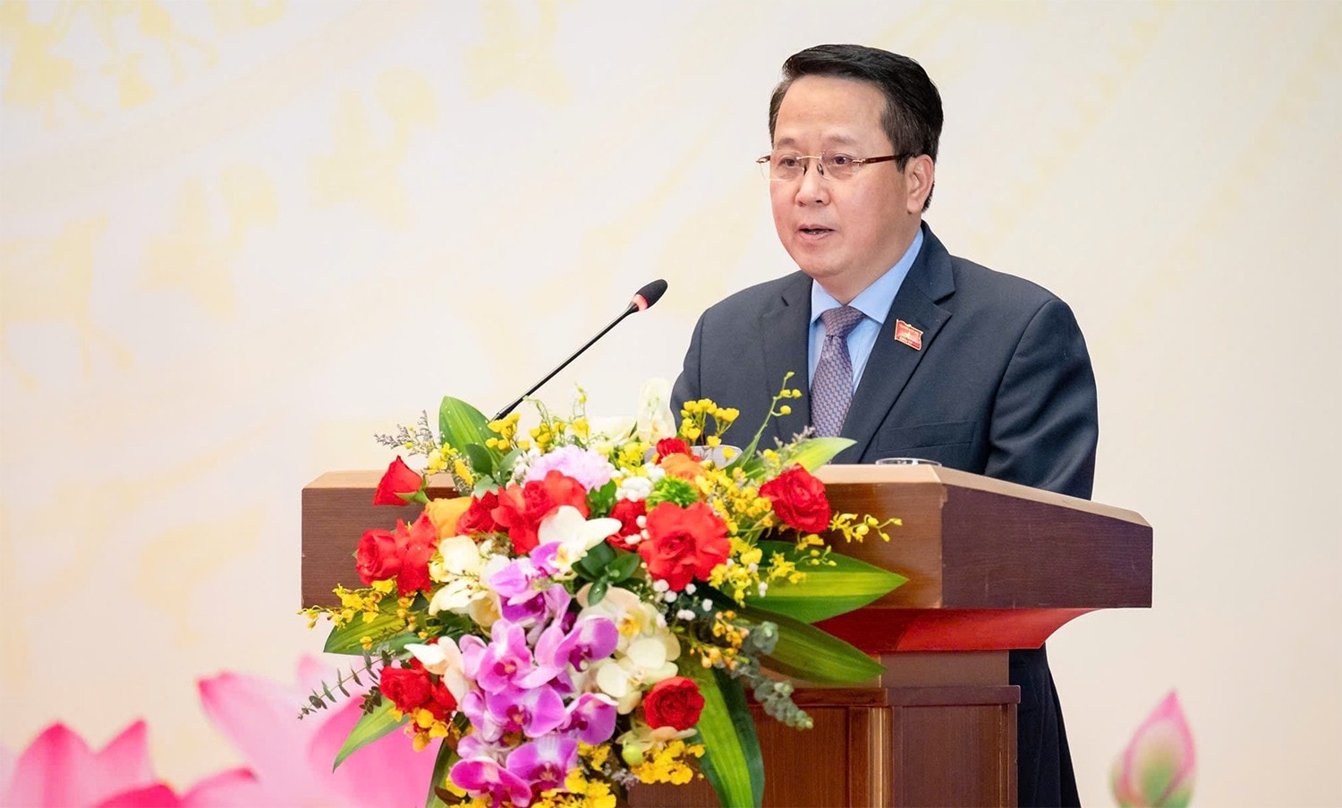 Phó Chủ nhiệm Ủy ban Dân nguyện và Giám sát Hoàng Anh Công phát biểu tại Lễ công bố. Ảnh: Hồ Long