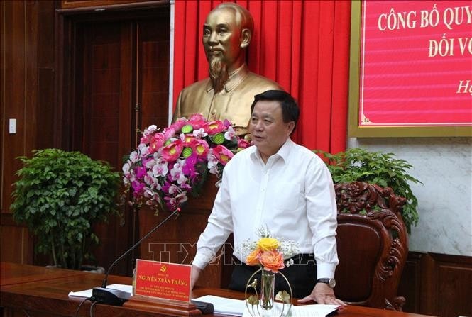 Ủy viên Bộ Chính trị, Chủ tịch Hội đồng lý luận Trung ương, Giám đốc Học viện Chính trị quốc gia Hồ Chí Minh Nguyễn Xuân Thắng phát biểu