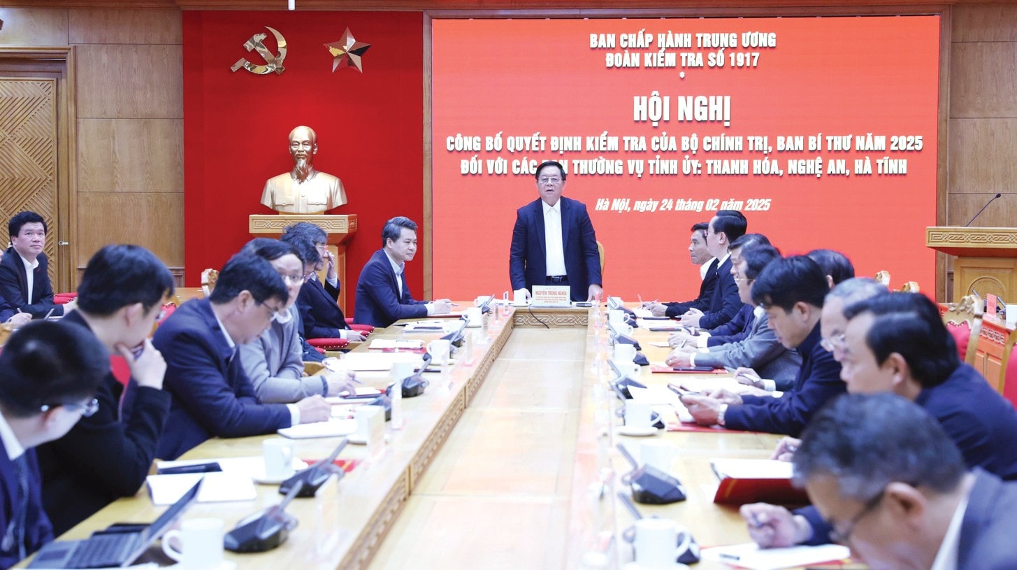 Trưởng Ban Tuyên giáo và Dân vận Trung ương Nguyễn Trọng Nghĩa - Trưởng đoàn kiểm tra số 1917 phát biểu