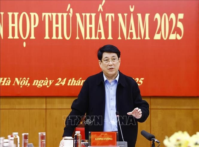 Chủ tịch nước Lương Cường chủ trì Phiên thứ nhất năm 2025 Ban Chỉ đạo Cải cách Tư pháp Trung ương. Ảnh: Lâm Khánh/TTXVN