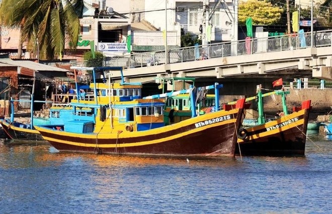 Fishing boats of Binh Thuan fishermen anchor on Ca Ty river. (Photo: VNA) Fishing boats of Binh Thuan fishermen anchor on Ca Ty river. (Photo: VNA)