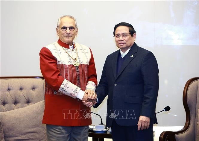 Thủ tướng Phạm Minh Chính tiếp Tổng thống Timor-Leste Jose Ramos-Horta. Ảnh: Dương Giang/TTXVN