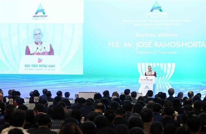President of Timor-Leste Jose Ramos-Horta speaks at the forum. (Photo: VNA) President of Timor-Leste Jose Ramos-Horta speaks at the forum. (Photo: VNA)
