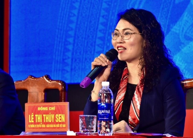 Bà Lê Thị Thúy Sen có 23 năm công tác thông tin, tuyên truyền - báo chí trong ngành ngân hàng. Ảnh: SBV