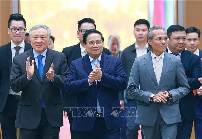 Thủ tướng Phạm Minh Chính đến Hội nghị Thường trực Chính phủ làm việc với doanh nghiệp nhỏ và vừa. Ảnh: Dương Giang/TTXVN