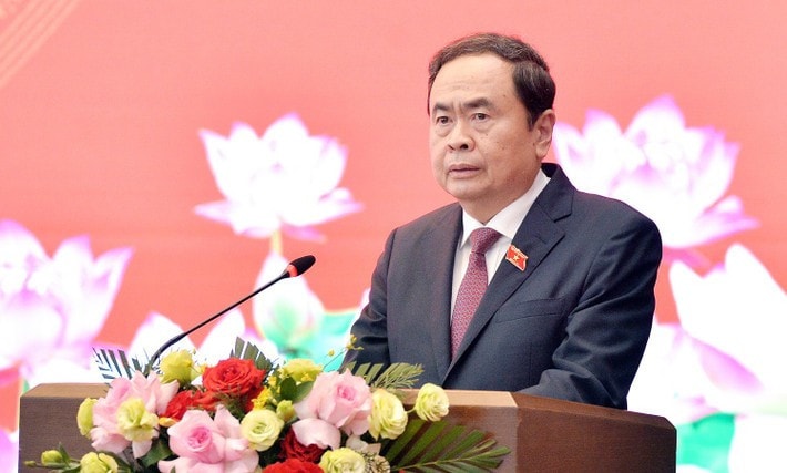 NA Chairman Tran Thanh Man speaks at the event. Photo: Ho Long ctqh-trao.jpg