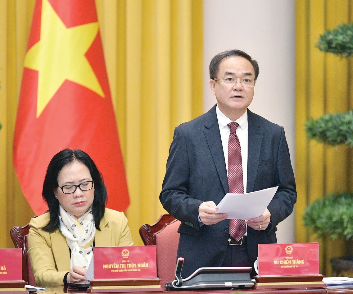 Thứ trưởng Bộ Nội vụ Vũ Chiến Thắng phát biểu