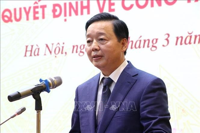 Phó Thủ tướng Chính phủ Trần Hồng Hà phát biểu tại lễ công bố.